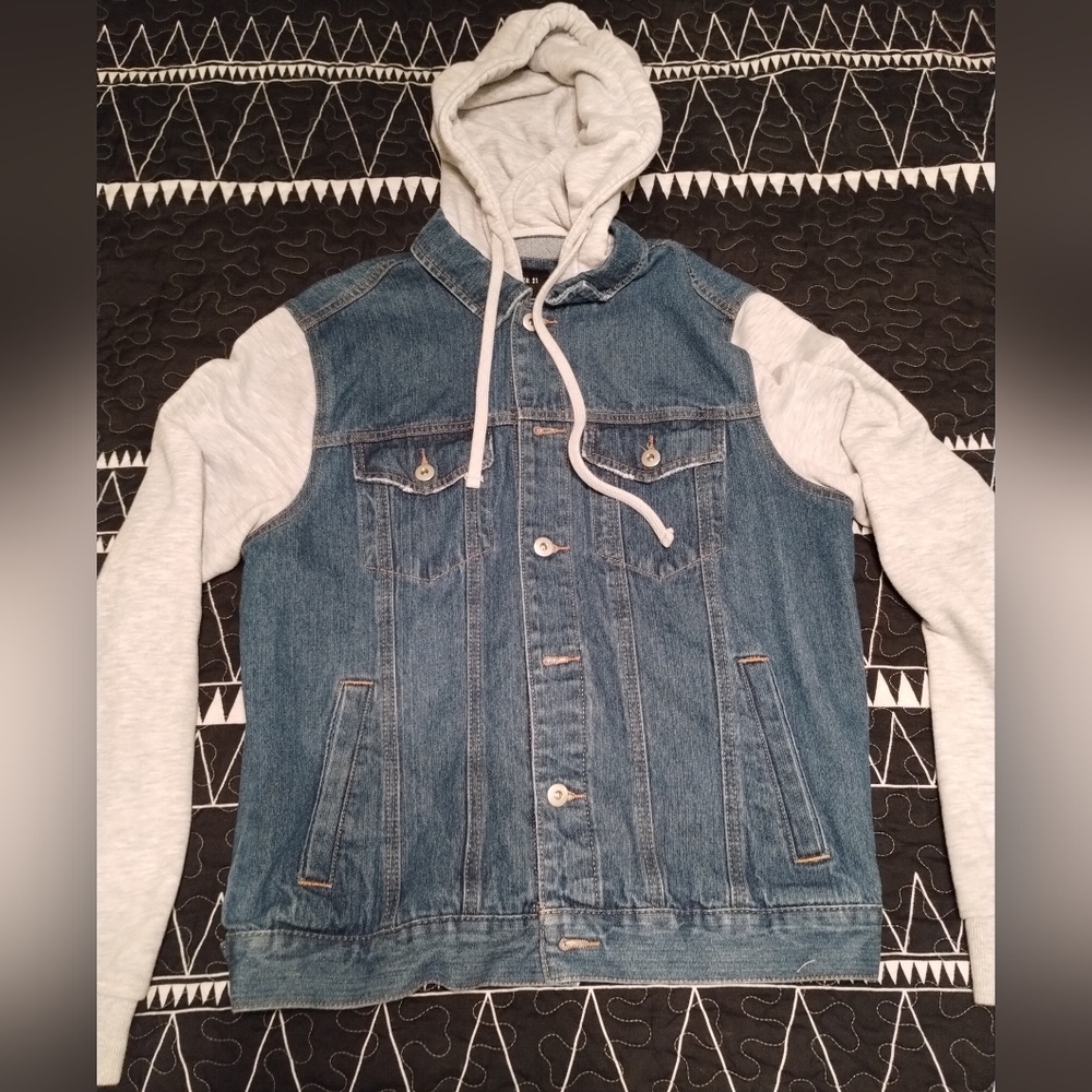 Forever 21 Denim Jacket With Hoodie